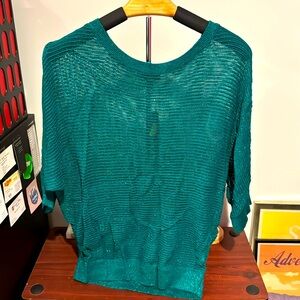 Teal Sparkle 3/4 Sleeve Sweater